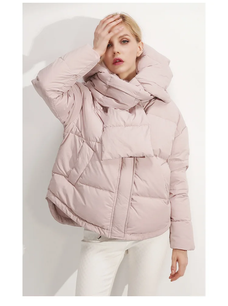 

SZ.WENSIDI Winter Bevel coat Fashion neck design women's wear Female Casual veste femme Warm Down puffer zipper jacket Parka
