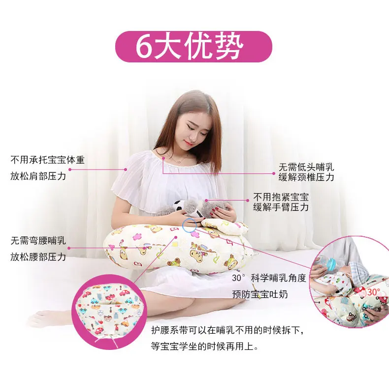 Новая подушка для кормления Подушка для беременных функциональная подушка для талии хлопковая моющаяся Подушка для кормления