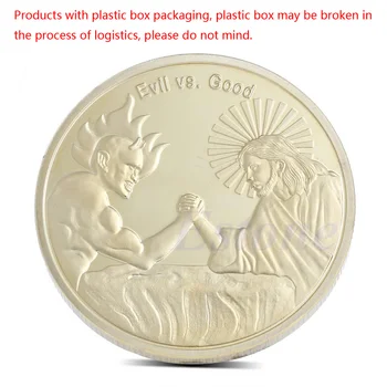 

In God We Trust Evil vs Good Christian Faith Challenge Art Coin Religious Gift