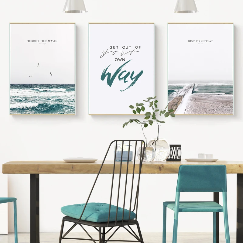 YORTYES Wall Art Canvas Painting Home Decoration Picture Printed Simple Nordic Seascape Tower Own Way YY096 | Дом и сад