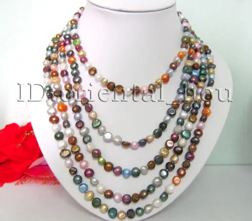 

Long 100" 7-8MM Multicolor Potato FW Pearl Necklace