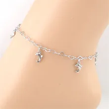2017 Mejor Precio Delfines Mujeres Tobillera Pulsera de Cadena en forma de Corazón Joyería Del Pie de Playa de la Sandalia