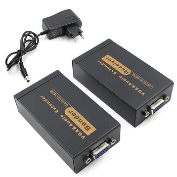 

New 100M 328ft VGA Video Audio Extender Over Single RJ45 CAT5e/6 1080P Extension