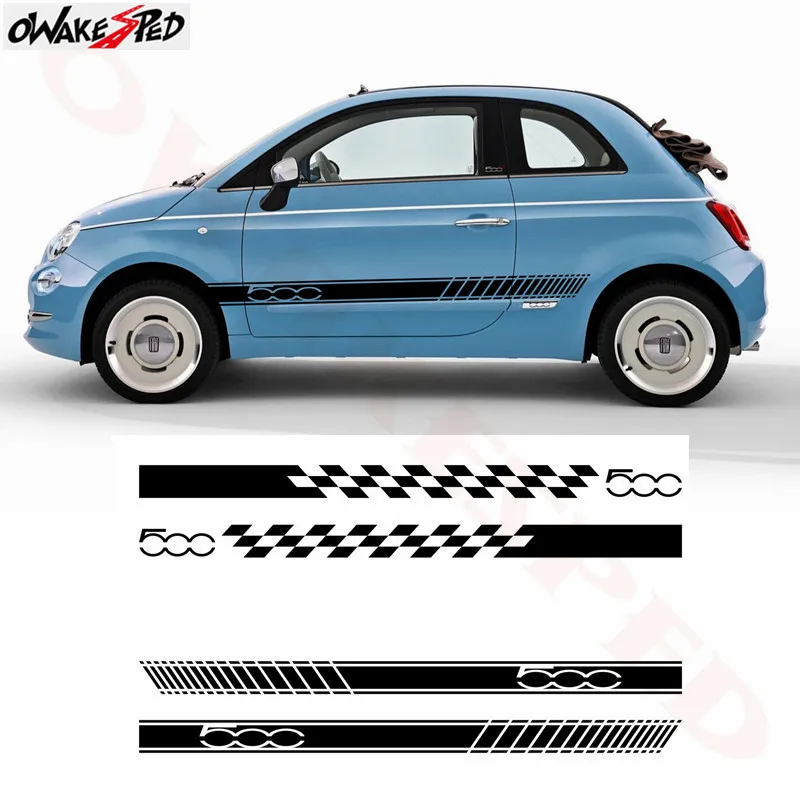 Автомобиль для FIAT 500 наклейки боковая полоса наклейка Abarth Racing графическая