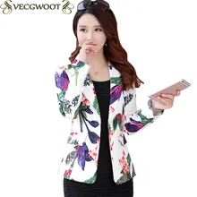 Новинка, Женский блейзер с принтом, весна и осень, женский короткий Тонкий Блейзер с одной пряжкой, женский модный Блейзер большого размера, S-3XL, блейзер X462