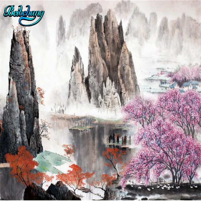 Новый китайский фон для гостиной с чернилами обои на заказ|wallpaper mural|custom wallpaper