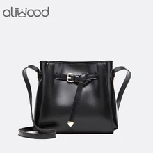 2018 Women’s Handbags Vintage Messenger Bag Mini Bow Tie Bucket Shoulder Bags Pu Leather Females Crossbody Bags Bolsas Feminina