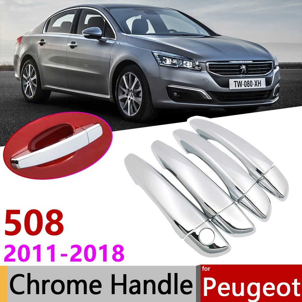 Накладка на дверную ручку хромированная для Peugeot 508 SW RXH 2011 ~ 2018|Наклейки