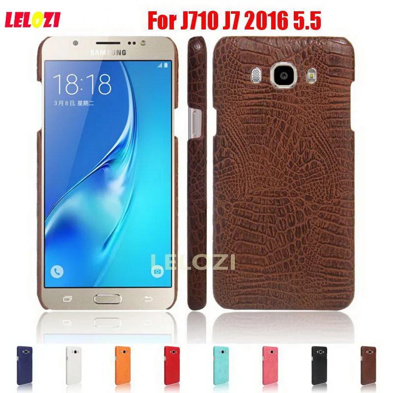 LELOZI Crocodile Snake Pattern Hard PC PU Leather Leathe Lather Phone Etui Coque Case For Samsung Galaxy J710 J7 2016 5.5 J710F | Мобильные