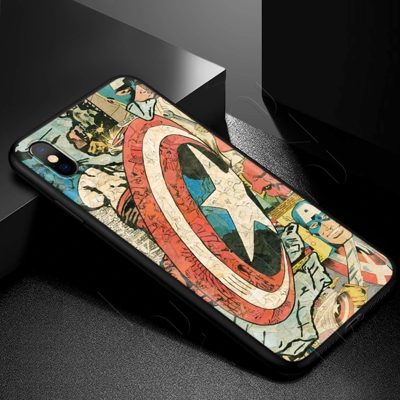 Чехол Lavaza Marvel Человек-паук Капитан Америка для iPhone 11 Pro XS Max XR X 8 7 6 6S Plus 5 5S se