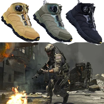 

New 2020 Fast Reverse Automatic Deduction Boa Lacing System/tactical And Lightweight Damping Outdoor Protection Military Shoe