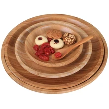 Деревянные плоские блюда посуда Японские закуски s круглые обеденные подносы пищевой контейнер кухонный посуда суши фрукты тарелки Вечерние
