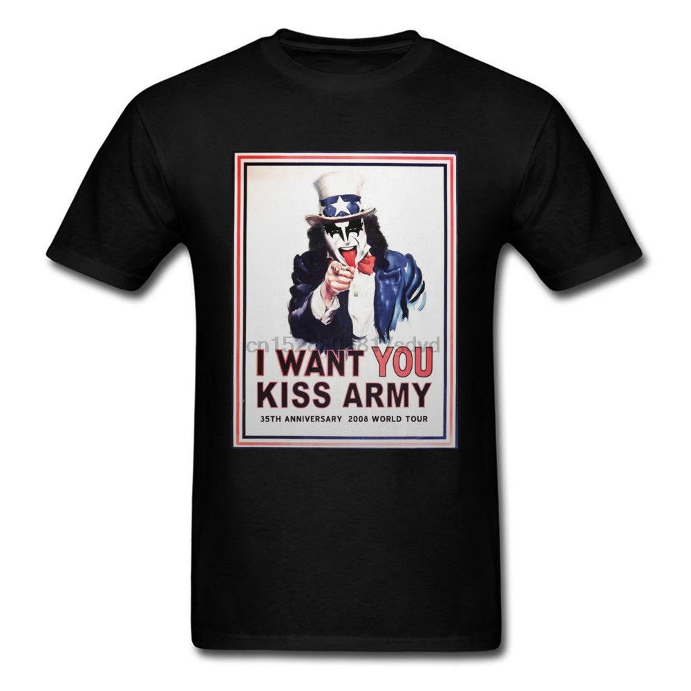 

NEW KISS Band Men T-Shirt KISS ARMY Hard Rock and Roll Vintage Men Shirt Top Short Sleeve O-Neck Cotton T shirt