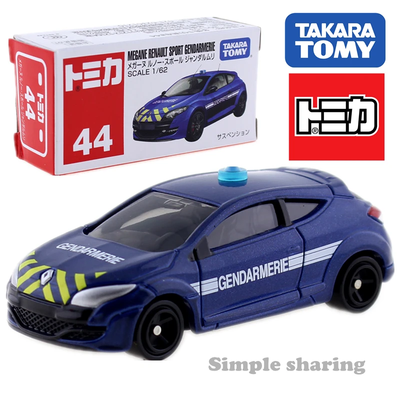 Takara Tomy Tomica No.44 MEGANE RENAULT Sport gendamery 1:67 литая Игрушечная модель автомобиля