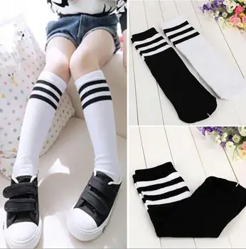 

Spring Autumn girls kitten football stripe Stockings girl Knee half Stocking 4colors 4size 28cm-50cm TZ05