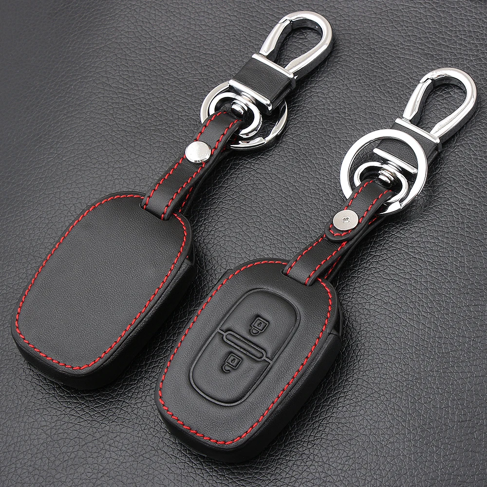

2 Button Leather Car Remote Key Fob Cover Case For Renault kwid Symbol Trafic for Dacia Sandero Logan Duster 2016 2017 2018