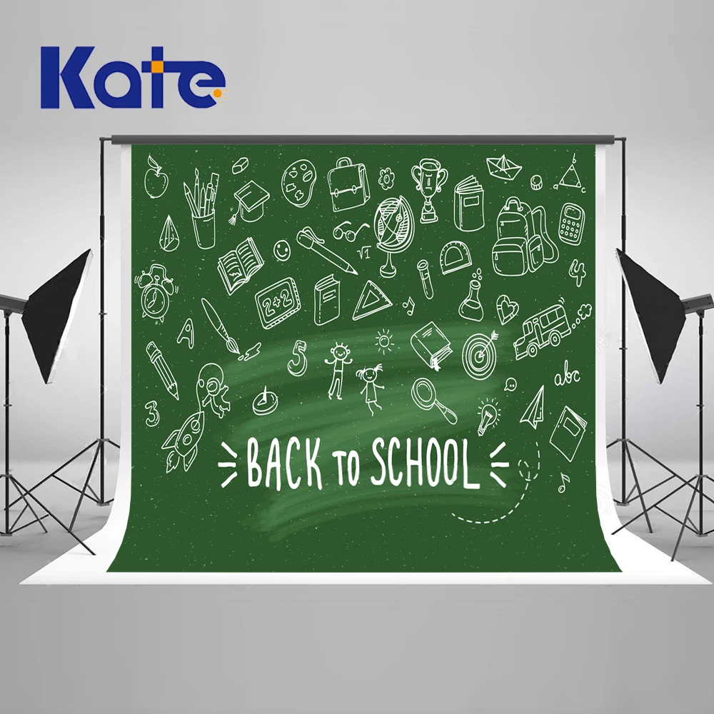 

Kate Green Screen Back To School Season Photography Backgrounds Blackboard School Photo Backdrop Children Studio Backdrop