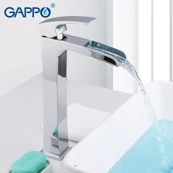 GAPPO Tall Basin Faucets waterfall tall brass Faucet basin mixer sink tap bathroom faucet water taps waterfall mixer griferia gappo white basin faucet bathroom faucet mixer sink faucets chrome brass water faucets bath basin mixer tap water torneira
