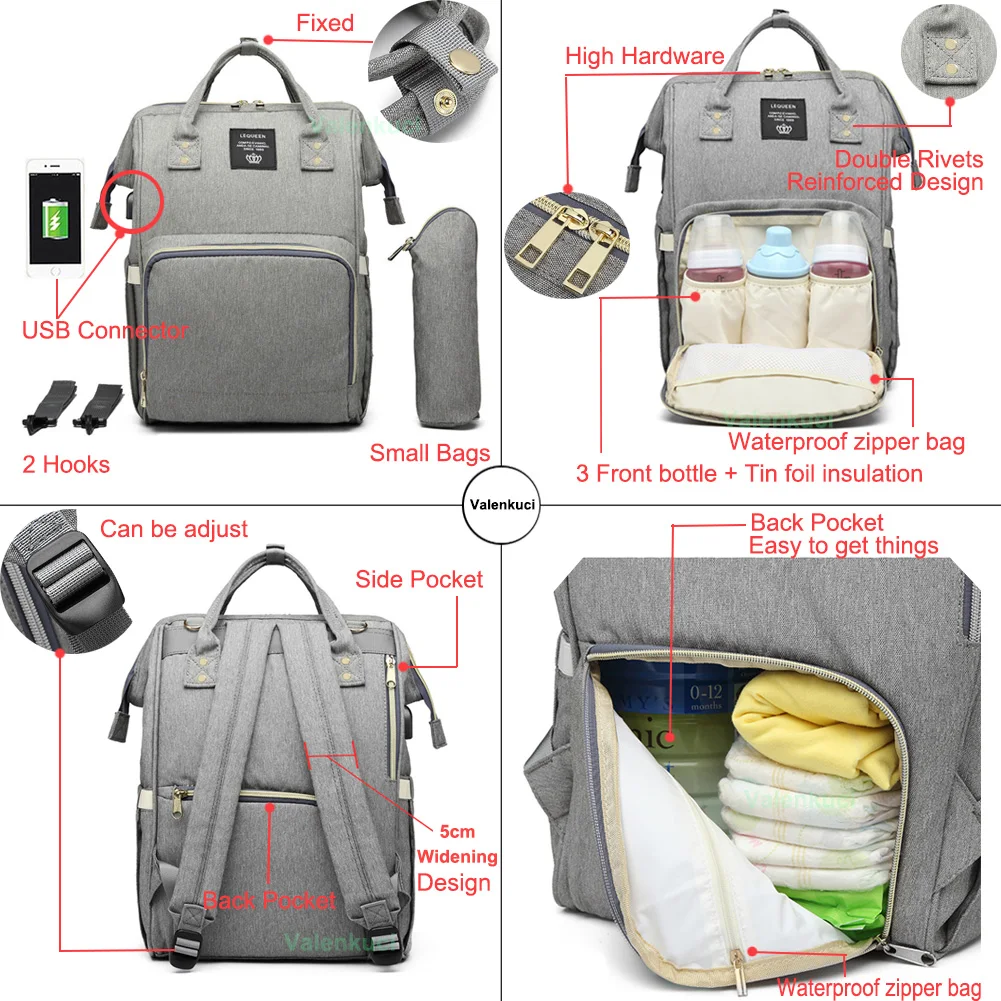 Сумка для подгузников USB Mommy полосатая сумка для подгузников для беременных большая детская сумка рюкзаки Bolsa Maternidade дизайнерская сумка для кормления для мамы и ребенка
