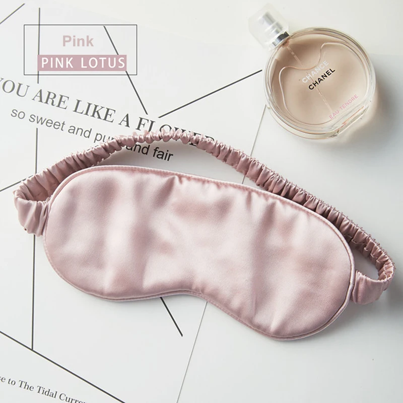 

100% Pure Silk Sleep Eyeshade Sleeping Eye Mask Patch Cover Women Blindfold Eyepatch Nap Travel Rest 19 Momme Double-Side Shade