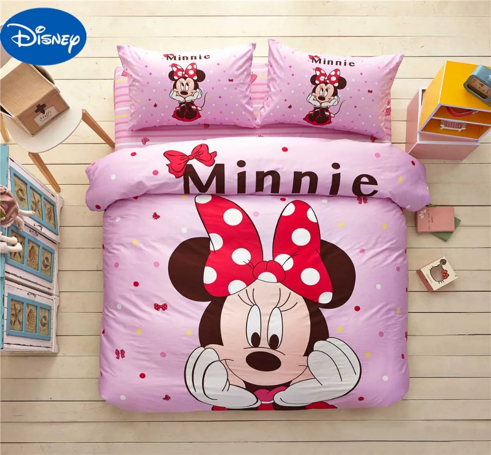 Minnie Mouse couette ensemble de literie coton literie dessin animé