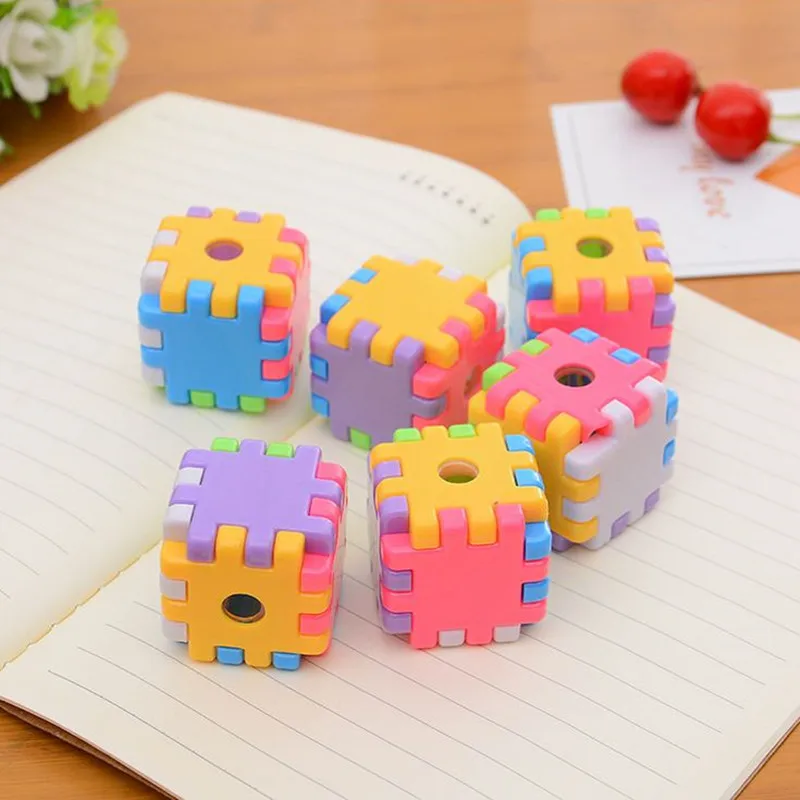 Coloffice 2PCS/Lot Candy Color Plastic Pencil Sharpener Standard Stationery School Office Supplies Creative Gifts For Kids Prize