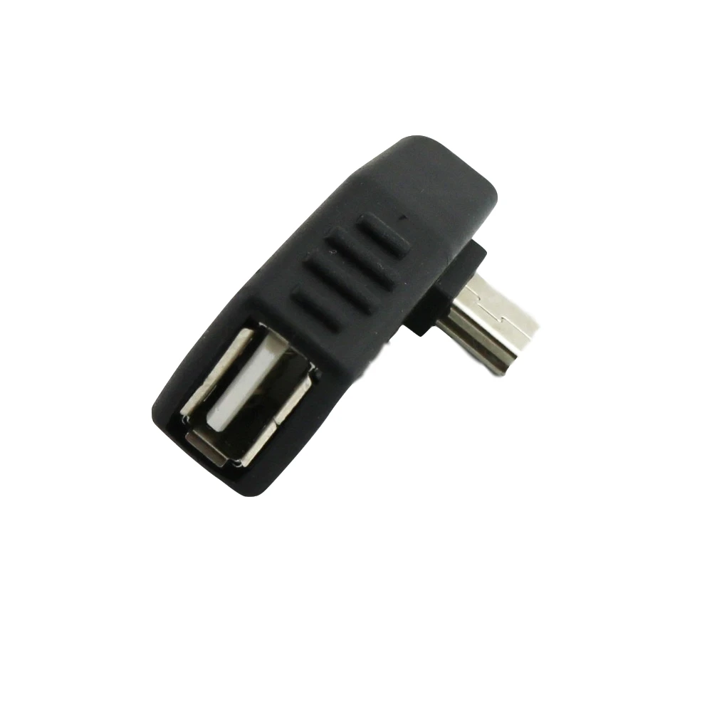 5x мини-usb 5Pin B штекер USB 2,0 Тип A Женский хост-адаптер OTG левый/правый/вверх/вниз угол черный