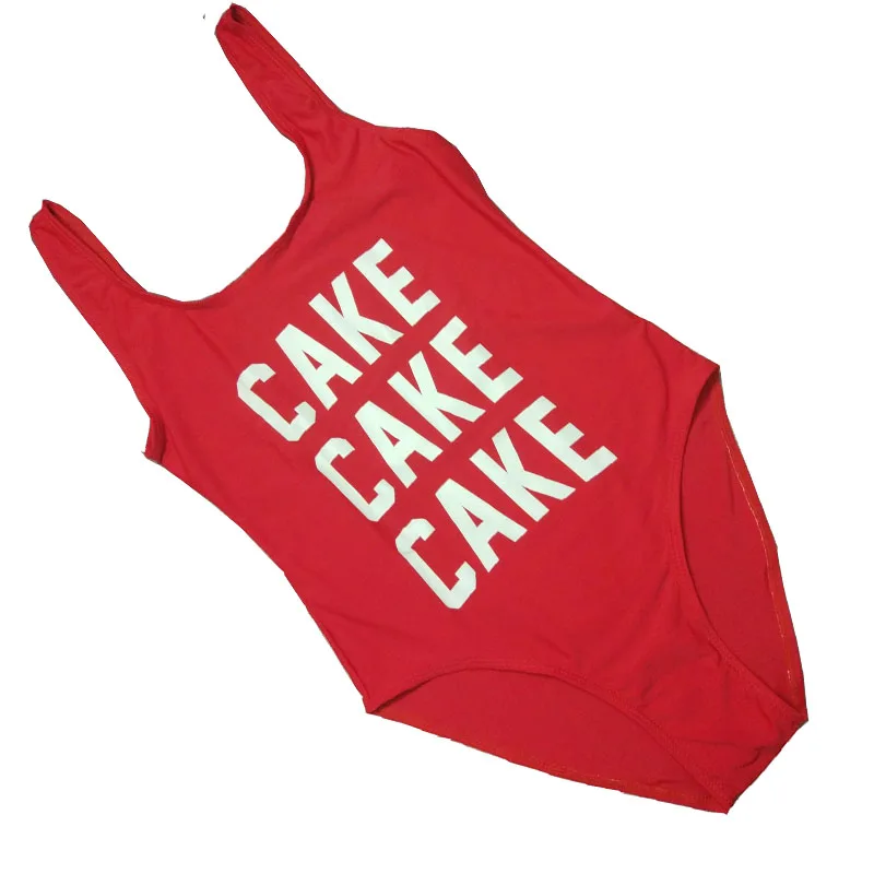 CAKE CAKE Funny Letter Women One Piece Swimsuit Sportwear Swimwear