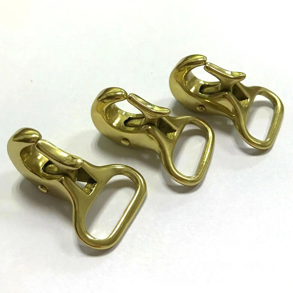 

DIY leather craft bag belt solid brass metal snap hook buckle 2pcs/lot