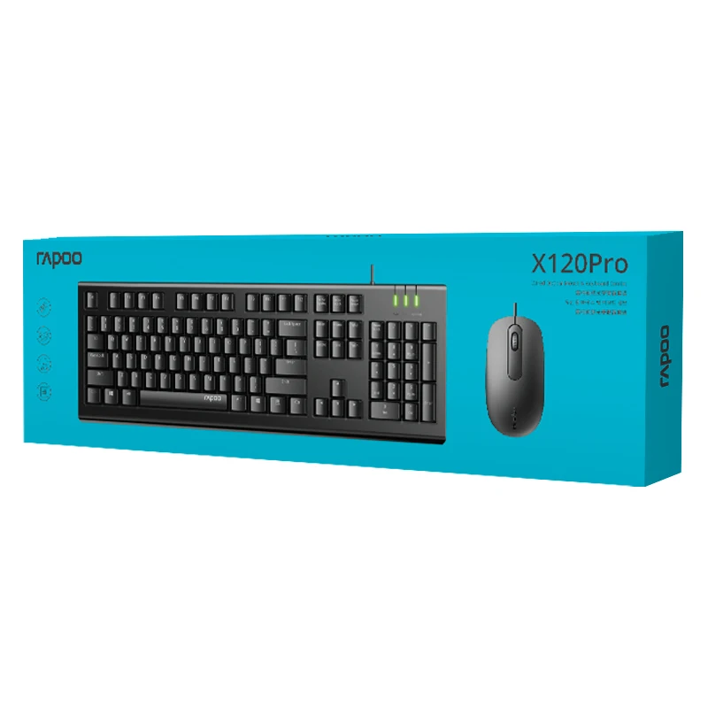 Новейшая Проводная оптическая клавиатура Rapoo X120PRO и комбо для Мыши ПК компьютера
