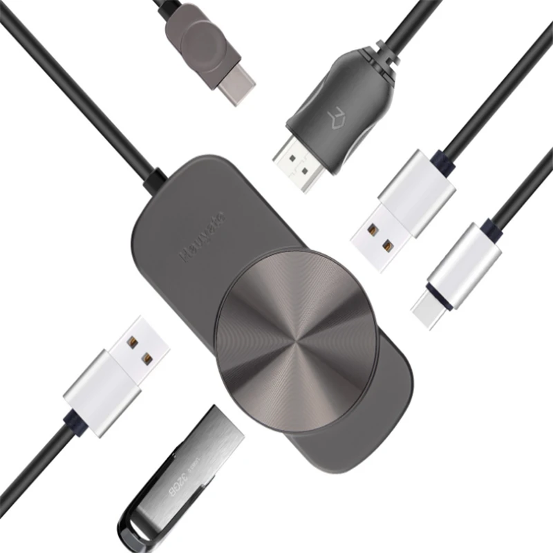 Plug And Play Тип-c док-станция для расширения Тип C на Hdmi концентратор USB3.0 конвертер Разделитель с мультимедийным интерфейсом высокой четкости PD данных Мощность Интерфейс USB C Порты и разъёмы Зарядное устройство