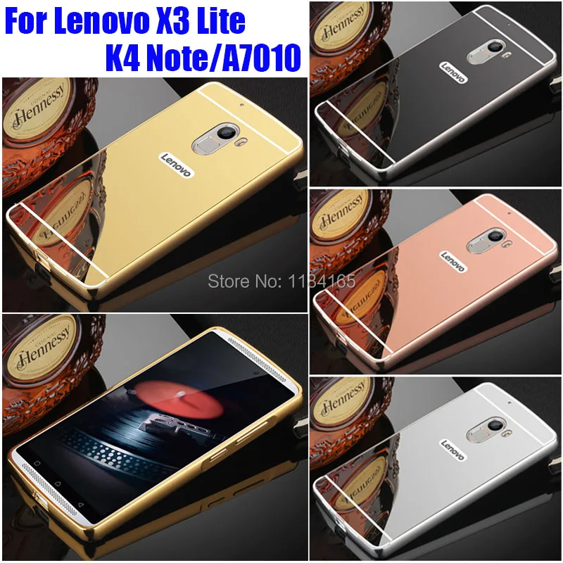 LEN-1415_8_Luxury Ultra Light Metal Case with Aluminum Alloy Frame Mirror Back Cover Durable Shell for Lenovo X3 Lite K4 Note A7010