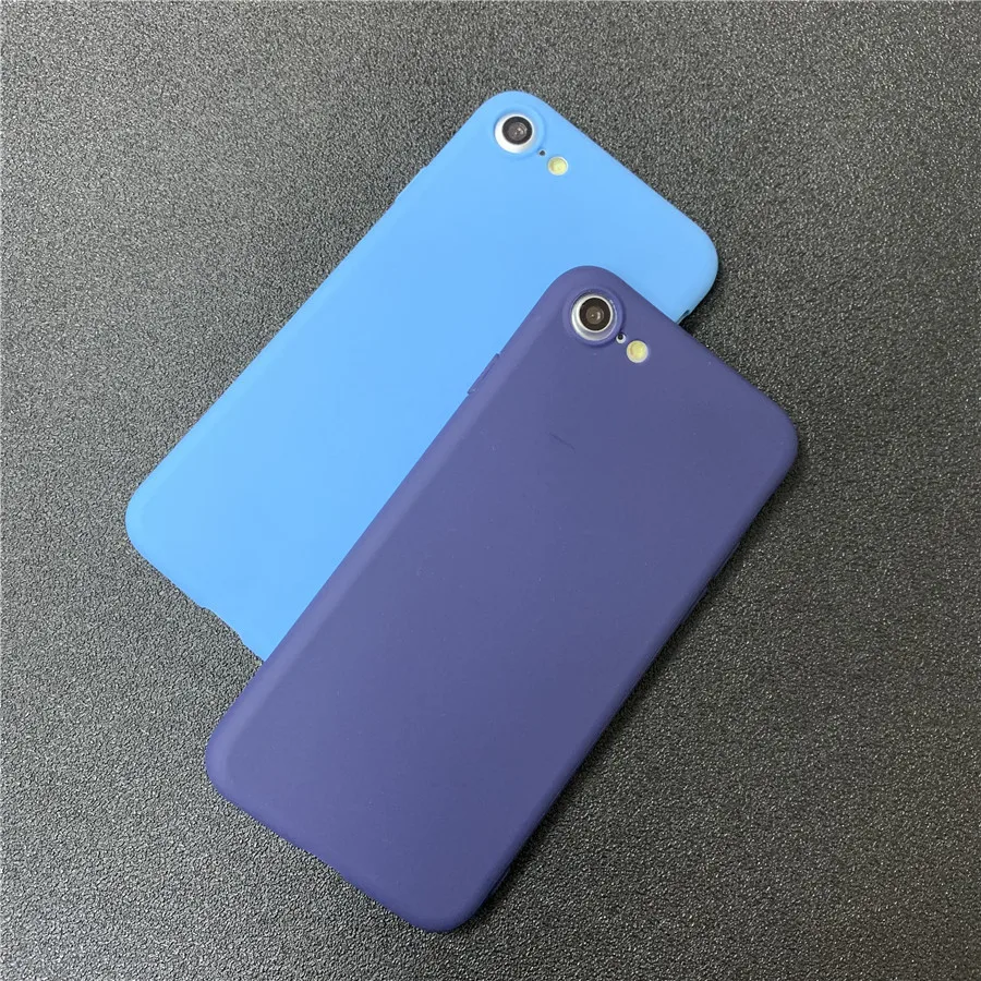 Candy Phone Case For iPhone 8 Case 6 6s 7 Plus Case 5 5s SE Solid Color Soft Matte TPU Back Cover For iPhone XS Case MAX XR X
