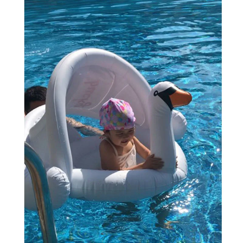 Bebê Inflável Piscina Flutuante com Sombrinha Ride-On