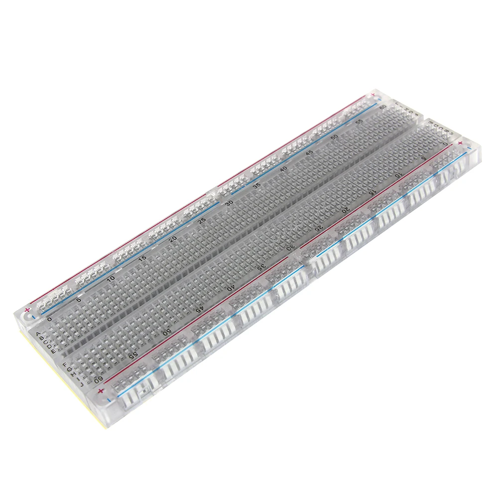 

Crystal Solderless Solder Less Breadboard Protoboard 2 Buses Tie-point Tiepoint 830 Transparent Breadboard for arduino Diy Kit