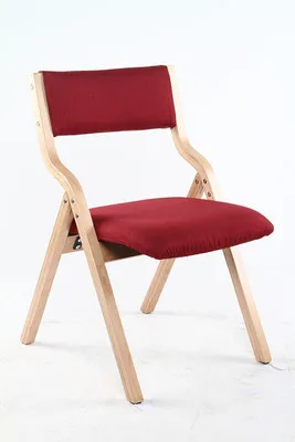 household fold chair home hotel dining room stool wood leg cotton seat free shipping