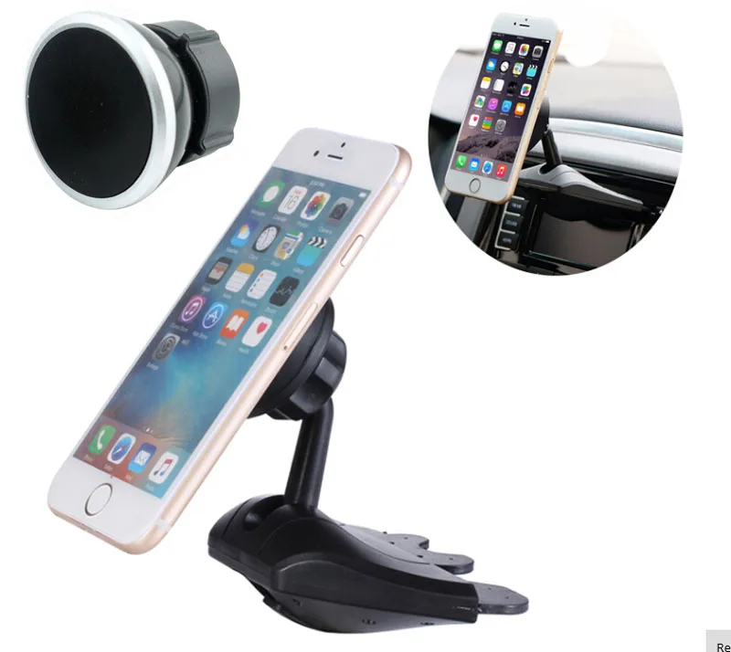 Rotary CD Player Slots Mobile Phone Car Holders Stands For