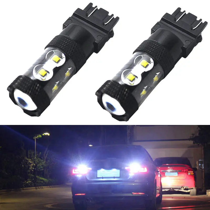 

2pcs 60W 1500lm 3157 3156 Super White XBD Car LED Reverse Backup Brake Light Turn Parking Signal Light CSL2017