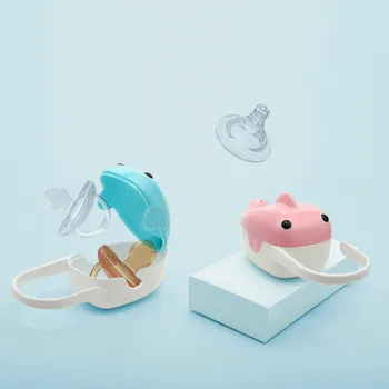 

1Pc Baby Pacifier Storage Box Portable Cute Whale Shape Kids Pacifier Nipple Cradle Case Holder Travel Storage Box Pacifier Box