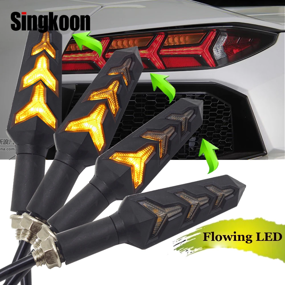 

Universal Flowing motorcycle turn signal lights LED Amber Indcator Lamp Blinker FOR honda x adv honda shadow vt 750 vtr1000f