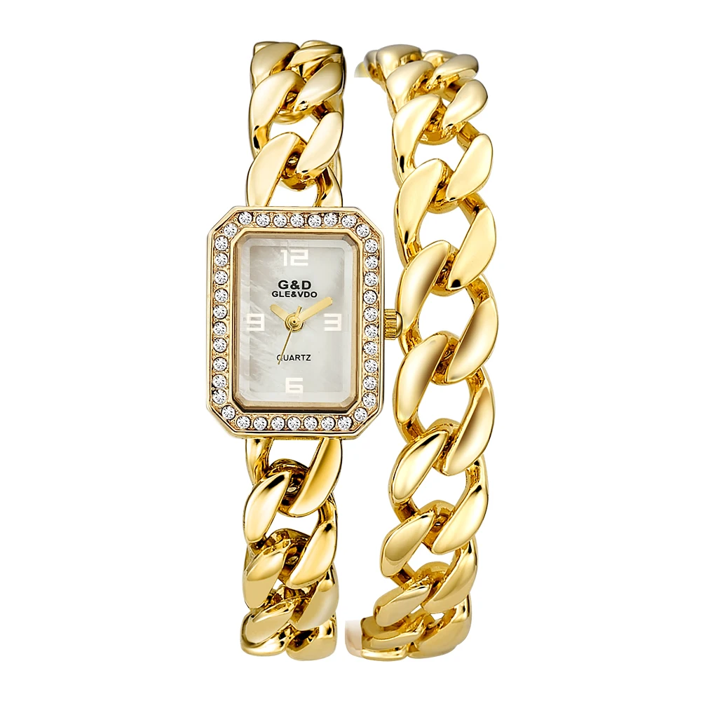 G&D Women Watches Silver Top Brand Luxury Diamond Laides Bracelet Watch Fashion Quartz Wristwatch relogio feminino Clock Gift