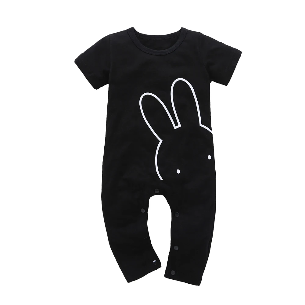 

2019 summer Hot sell Infant Baby Girls Boys Clothes baby Romper Jumpsuit baby clothing black short sleeve Cotton Pajamas Outfits