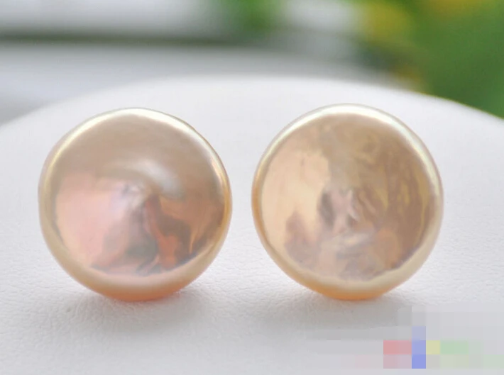 

hot sell new - -hot 00376 natural lavender coin FRESHWATER PEARL stud EARRING