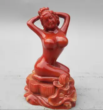 

China shoushan stone naked girl statue