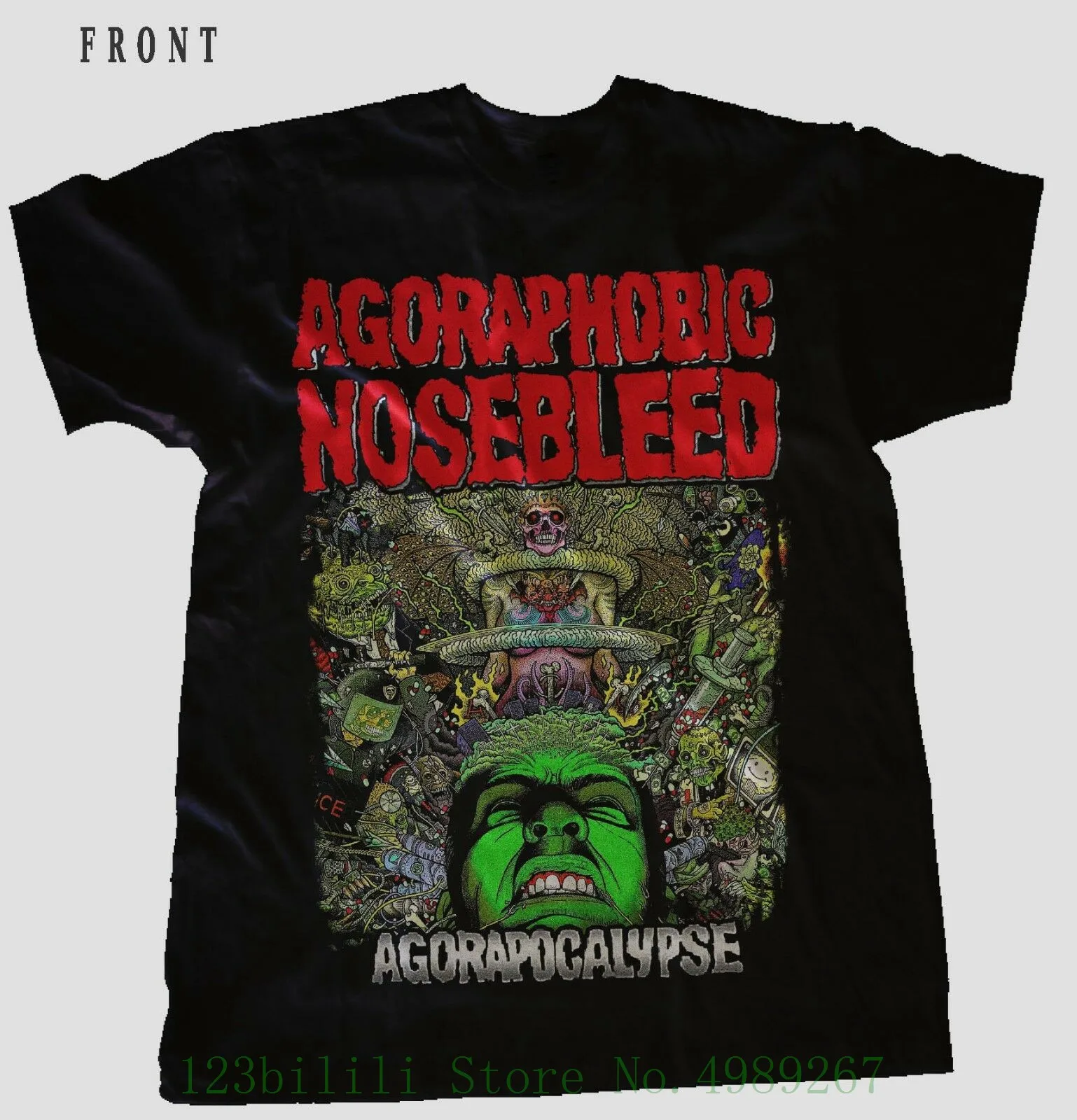 Agoraphobic Nosebleed-Agorapocalypse-Grindcore Band черная футболка-Размеры: S-7xl Harajuku Cool Tshirt Homme | Мужская