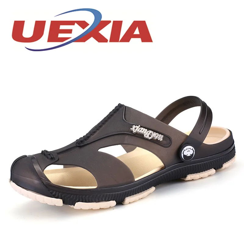 comprar Homens Sandálias Da Moda Verão Chinelos Sapatos de Praia de Couro dos homens Casuais Respirável Homens Chinelos Em Casa Shoes Flip Flops Zapatos