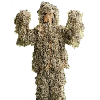 

3D hunting Ghillie Military Suits Camouflage Sniper Bowhunting Clothing jungle white desert Rayon jungle