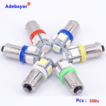 Ampoules LED d'intérieur, 5050 x T11 BA9S 5 SMD 1445, 5SMD T4W 182 Q65B H6W 53 57, indicateurs de voiture, lampe à cale, 7 couleurs