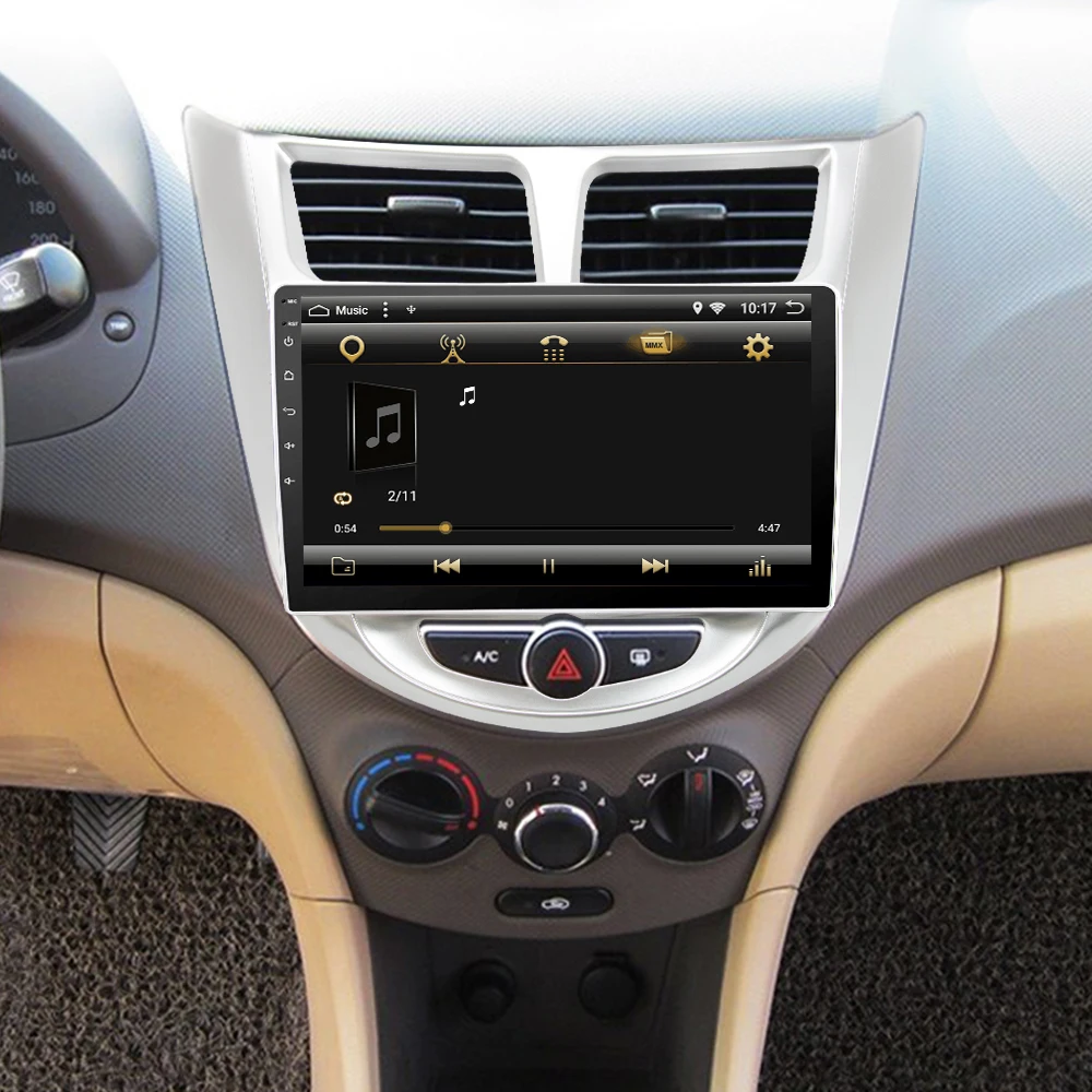Eunavi ips 2 din Android 8 1 автомобильный dvd плеер для Hyundai Solaris VERNA 2011 15 Радио Лента видео Gps wifi