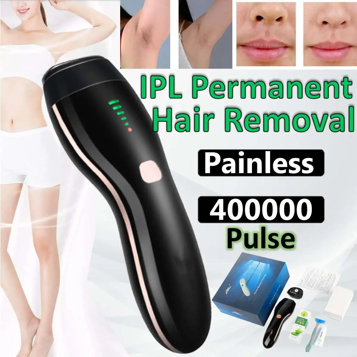 

400000 Pulses IPL Laser Epilator Portable Depilator Machine Full Body Hair Removal Device Painless Personal Care Appliance New